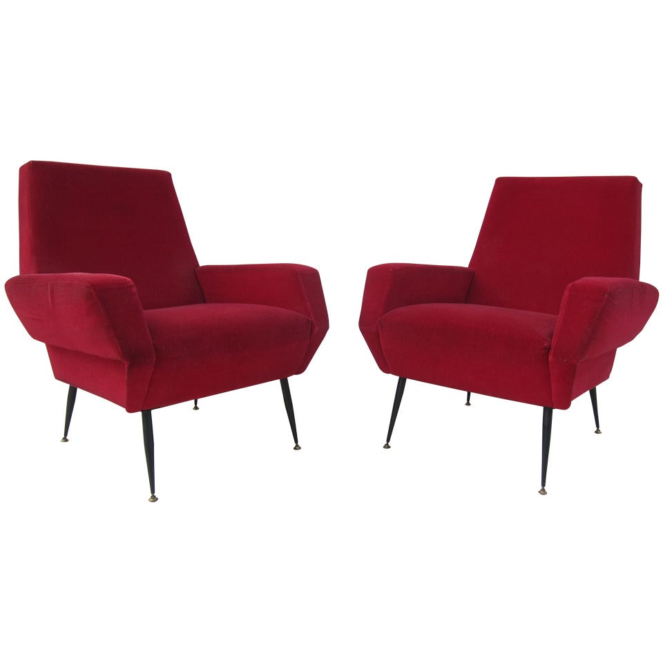 Mid Century Italian Lounge Chairs at 1stDibs