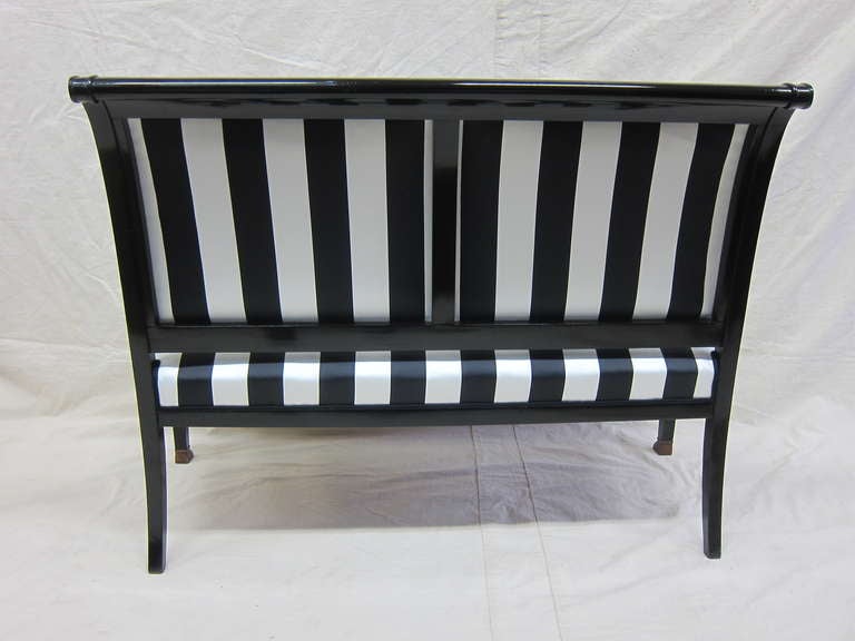 Lacquered French Empire Sofa Bench Settee For Sale