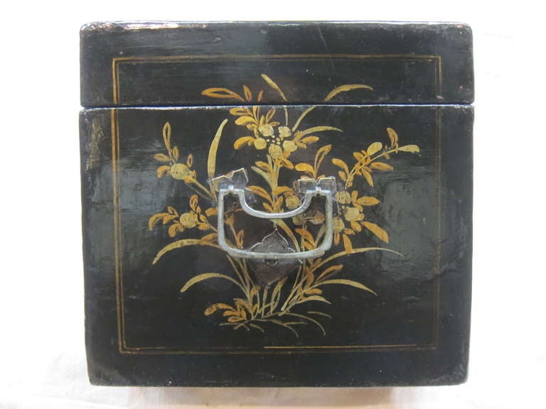 Wood Chinoiserie Painted Box