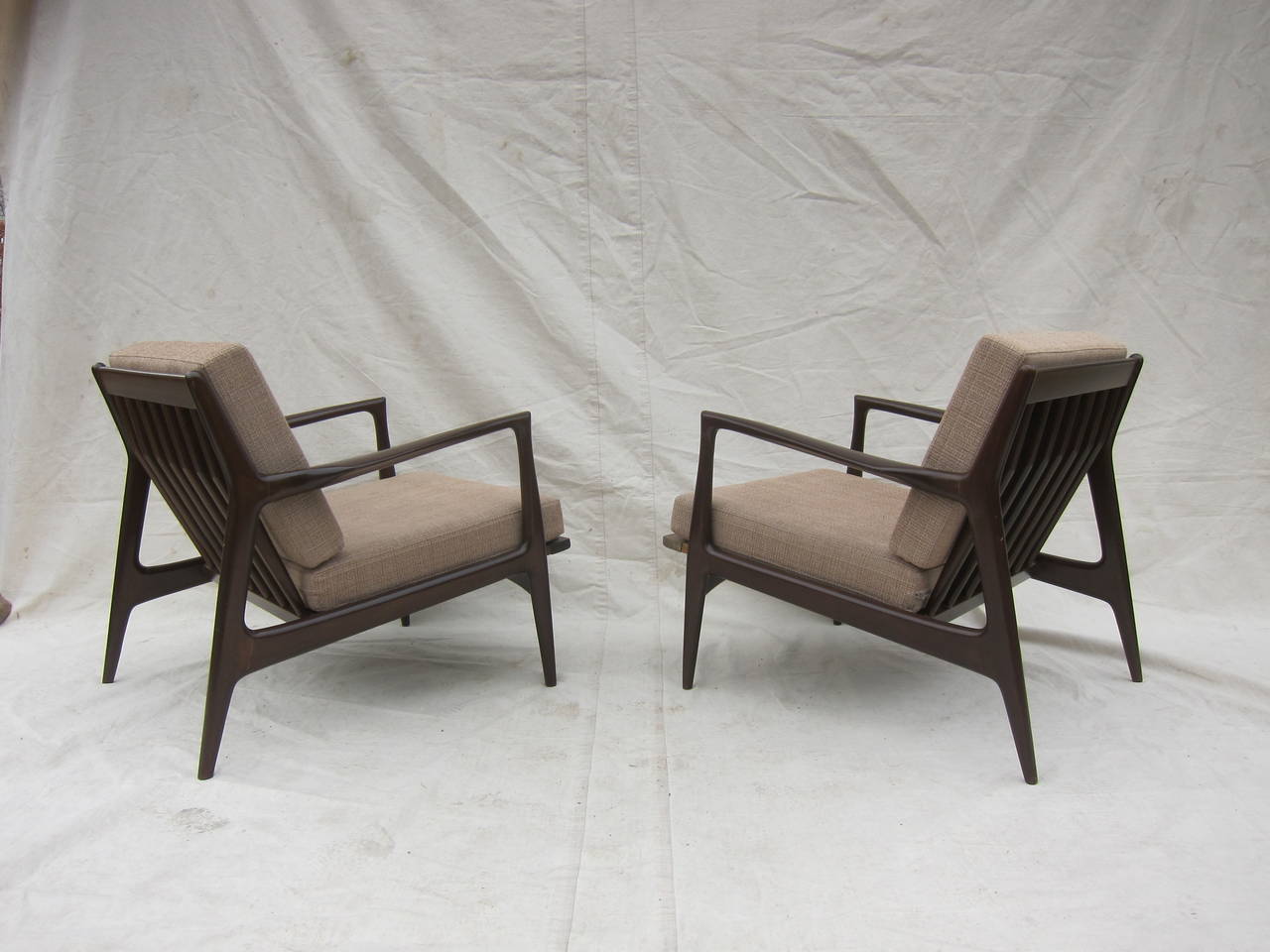 Mid-20th Century Pair IB Kofod Larsen Lounge Chairs
