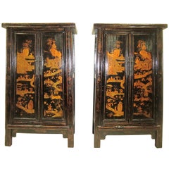 Retro Paired 19th Century Wedding Cabinets
