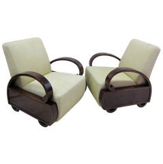 A Pair Art Deco Club Chairs