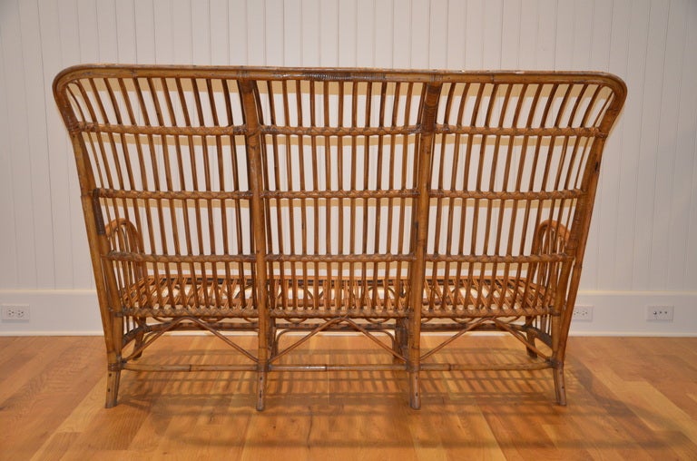 Stick Wicker Sofa In Good Condition In Old Saybrook, CT