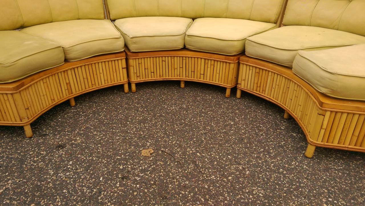 American Beautiful Ficks Reed Midcentury Rattan Sectional Sofa