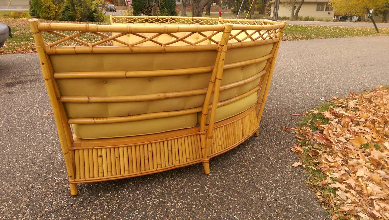 Beautiful Ficks Reed Midcentury Rattan Sectional Sofa In Excellent Condition In Old Saybrook, CT