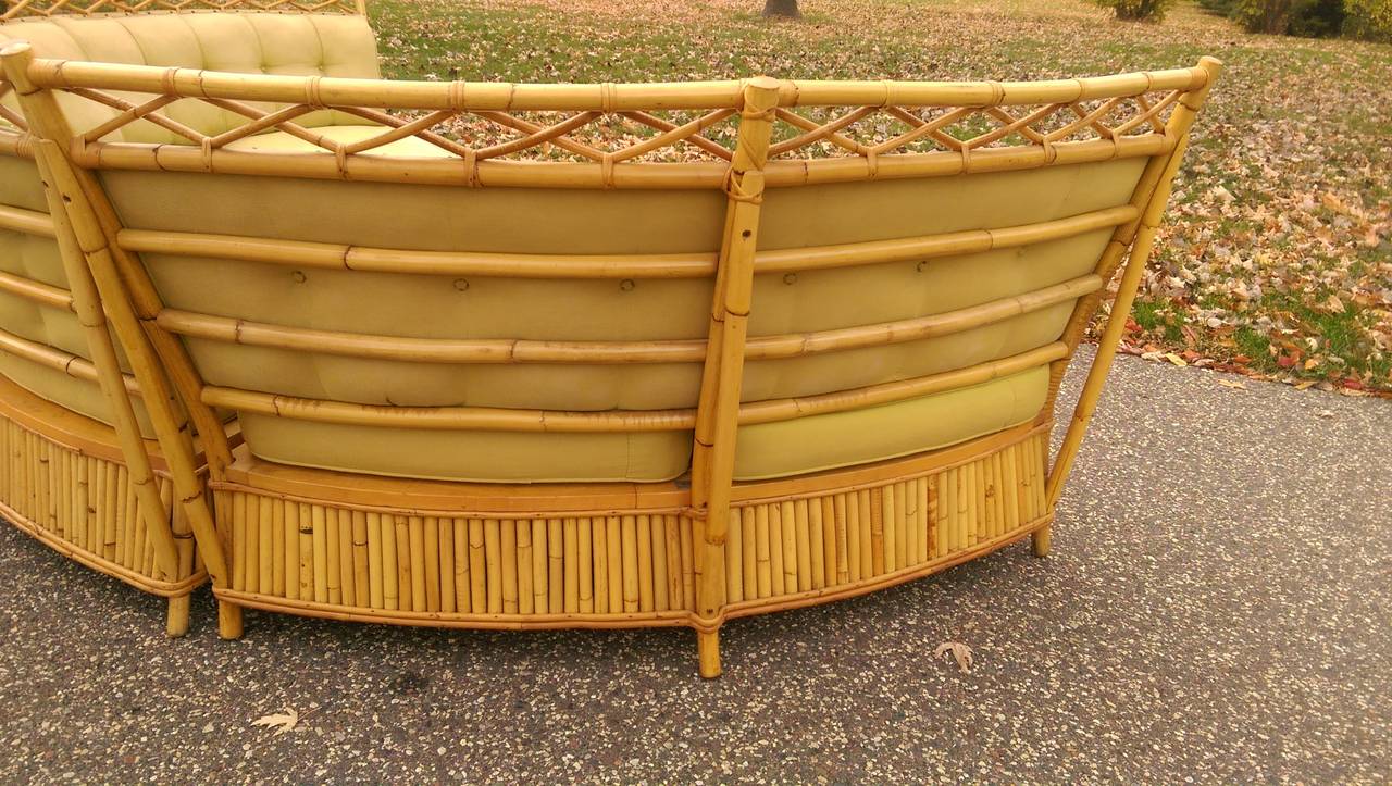 Mid-Century Modern Beautiful Ficks Reed Midcentury Rattan Sectional Sofa