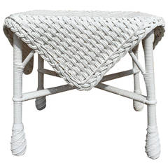 Antique Wicker Ottoman 12