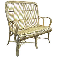 Antique Joseph P. McHugh Rattan Settee