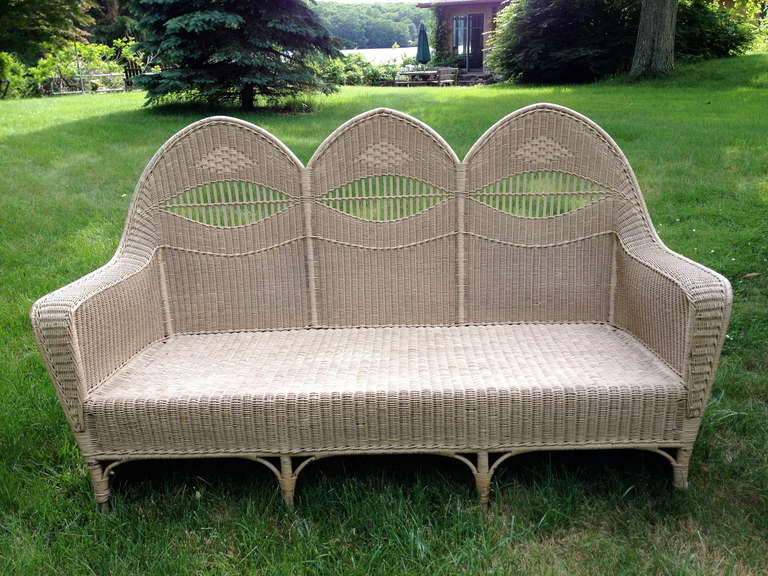 Antique Deco Wicker Set For Sale at 1stDibs