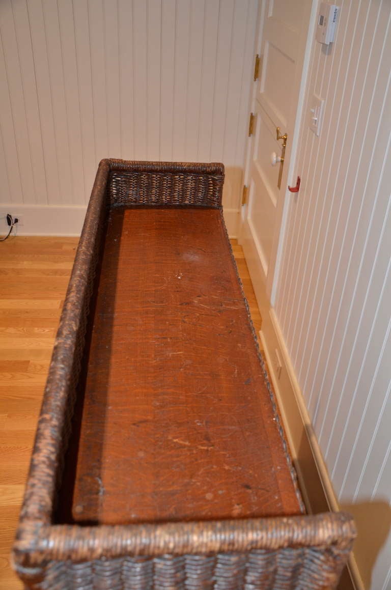 vintage wicker bookcase