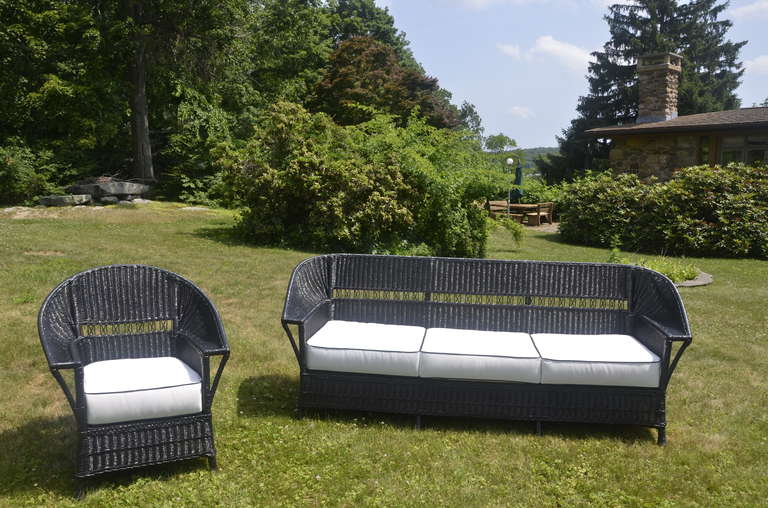 Antique Wicker Sofa and Chair at 1stDibs