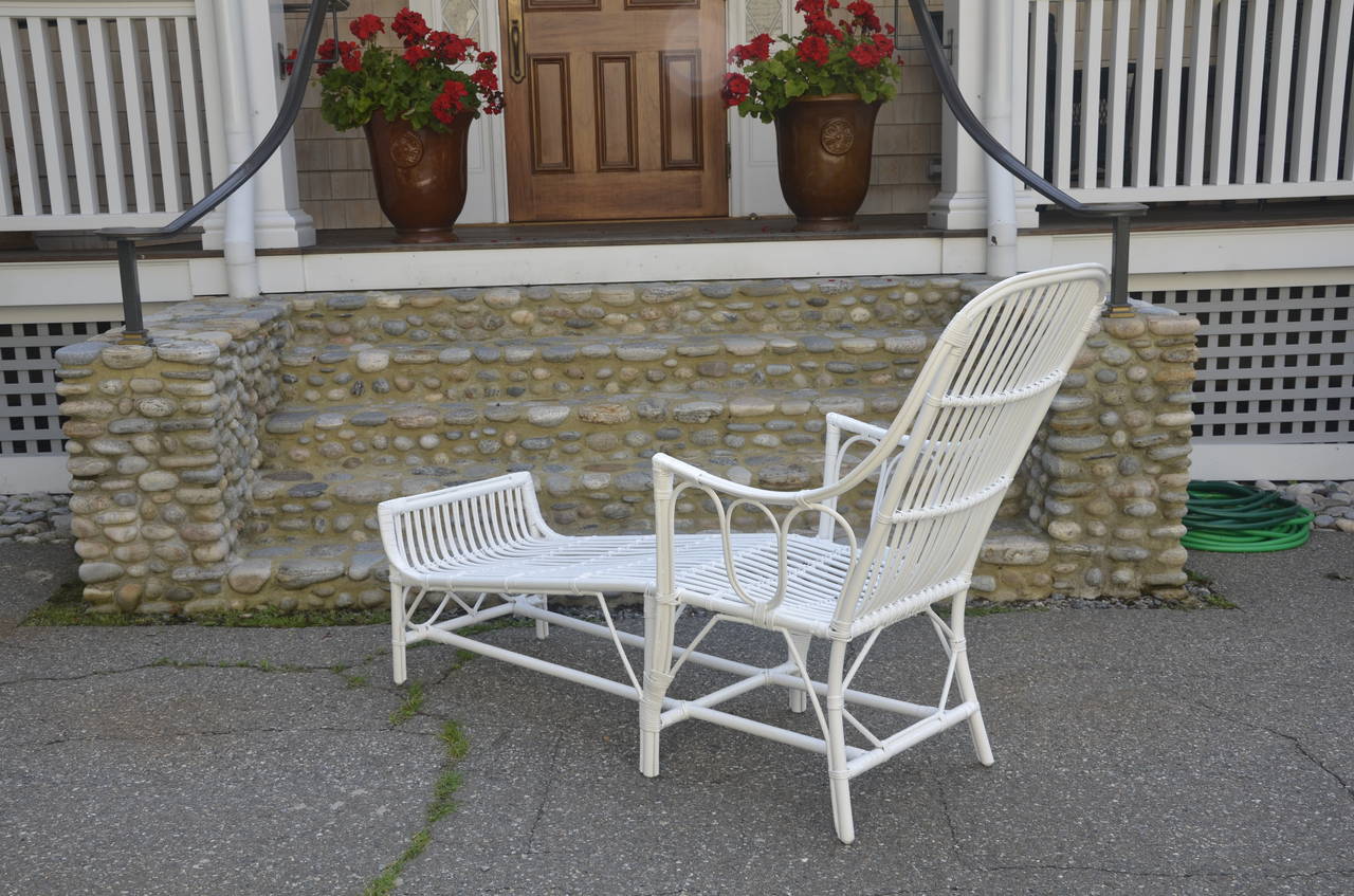 wicker chaise lounge vintage