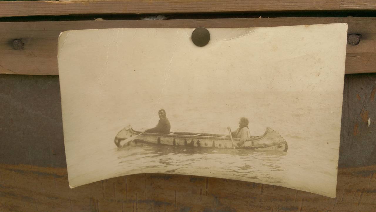 Mid-20th Century 1930s Native American Adirondack Birch Bark Canoe For Sale