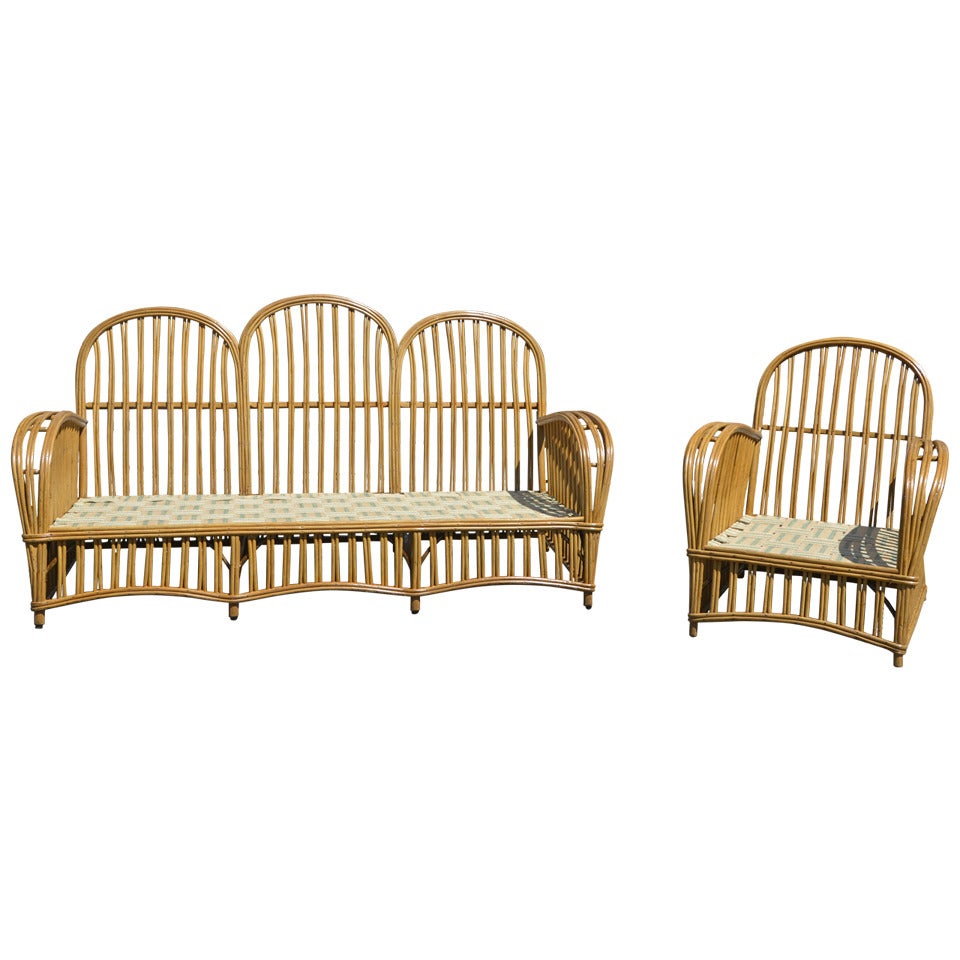 Antique Stick Wicker/Rattan Set