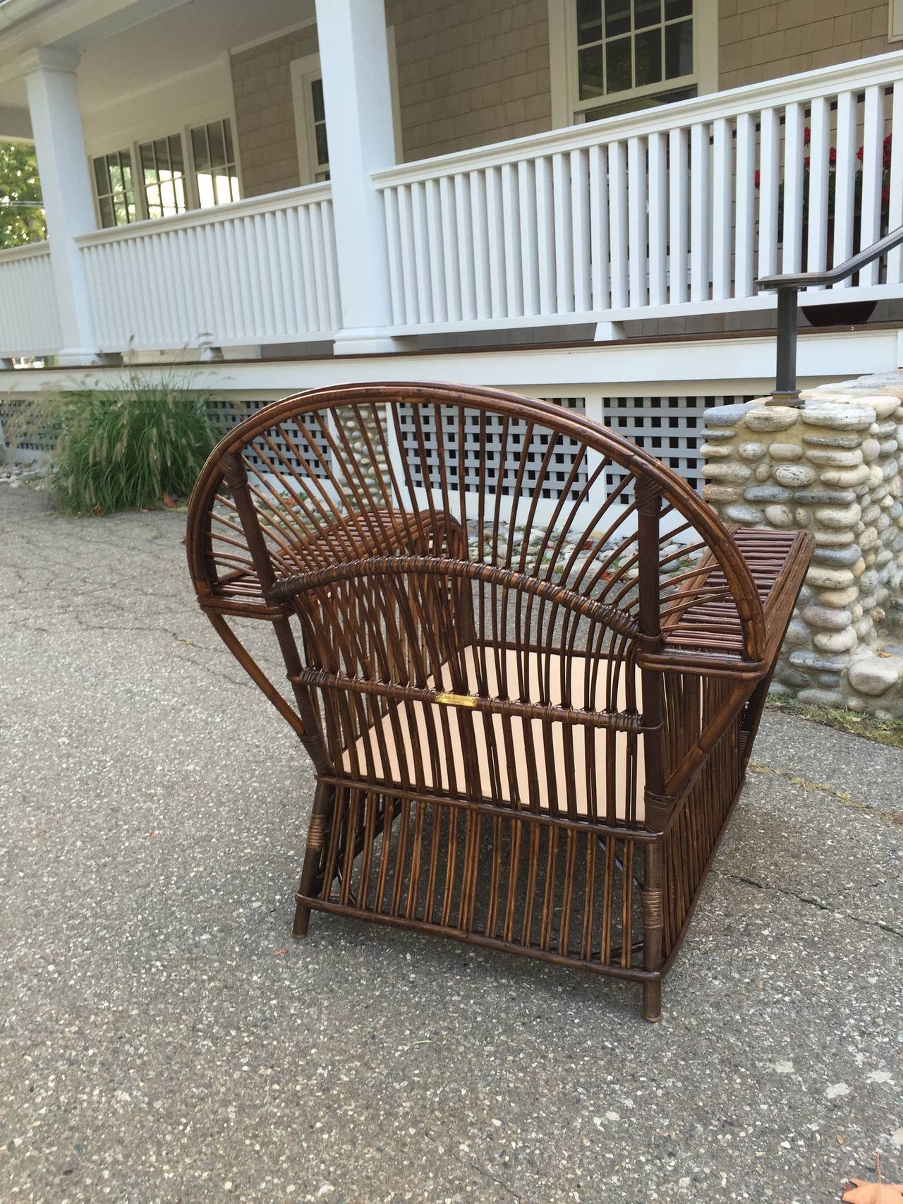 American Antique Stick Wicker Lounge Chairs