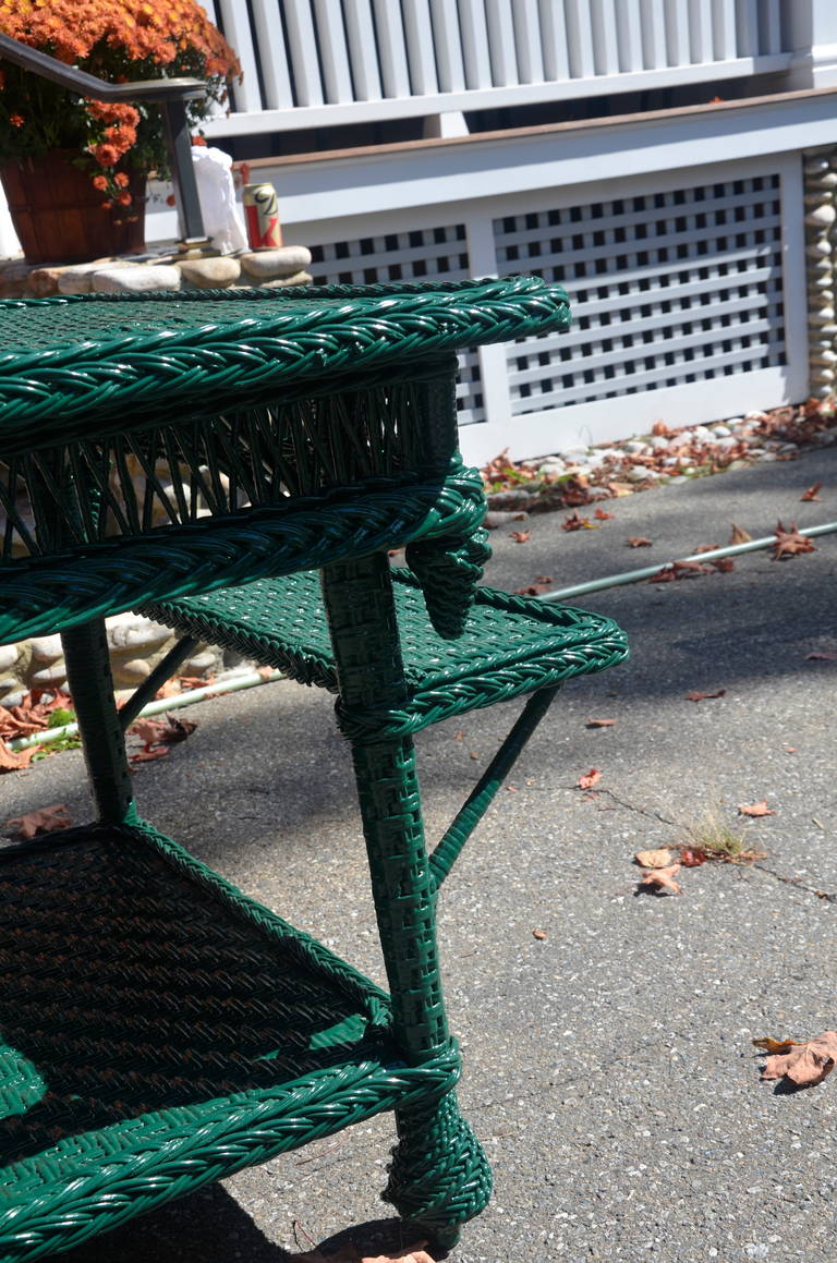 Antique Wicker Library Table In Good Condition In Old Saybrook, CT