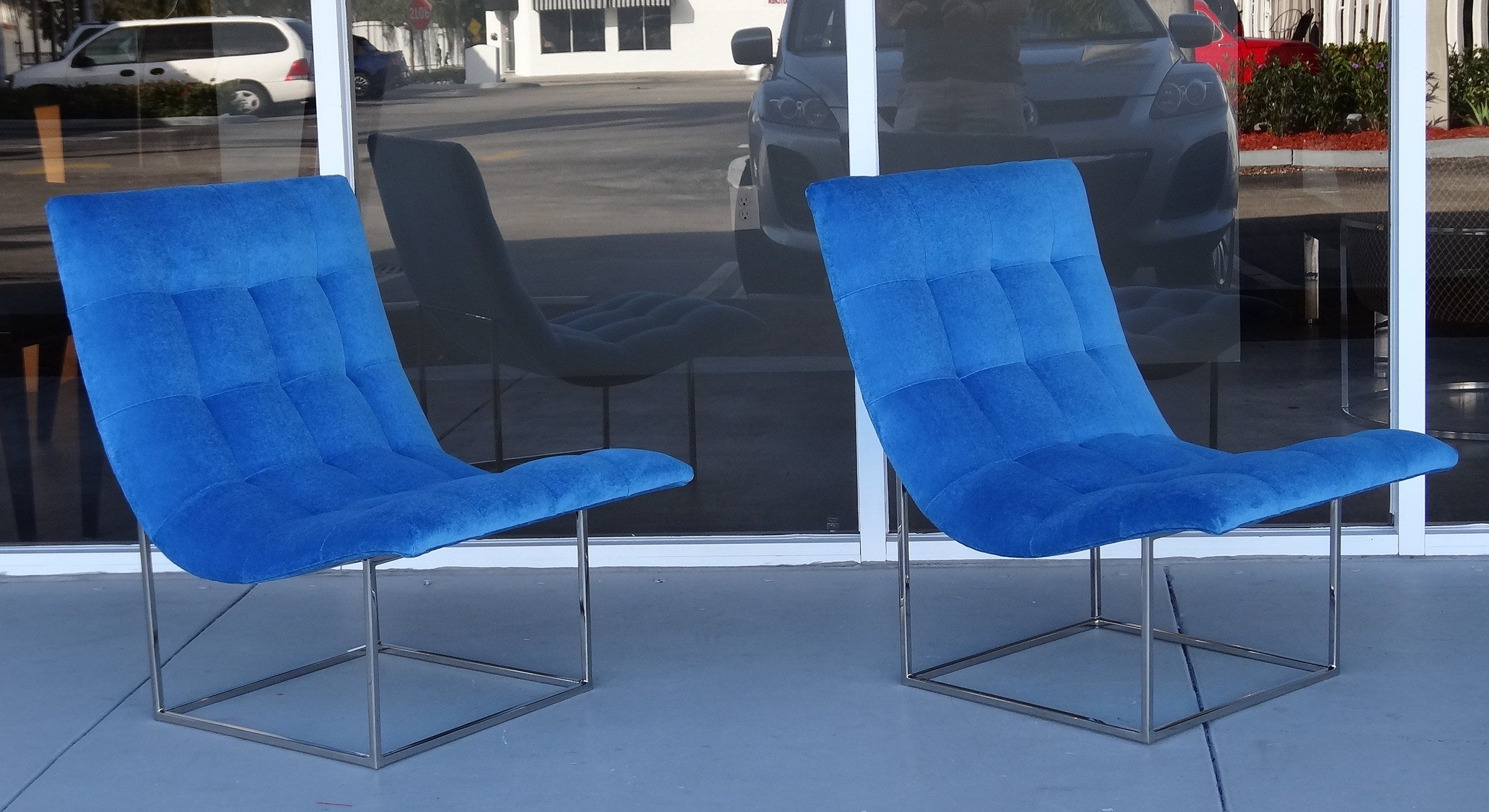 Pair of Milo Baughman Scoop Lounge Chairs