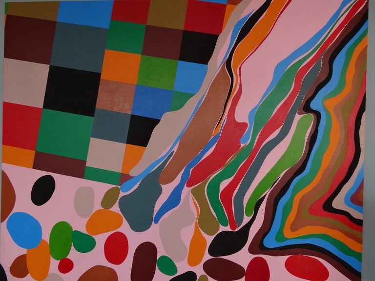 Américain Grande peinture sur carton en vente