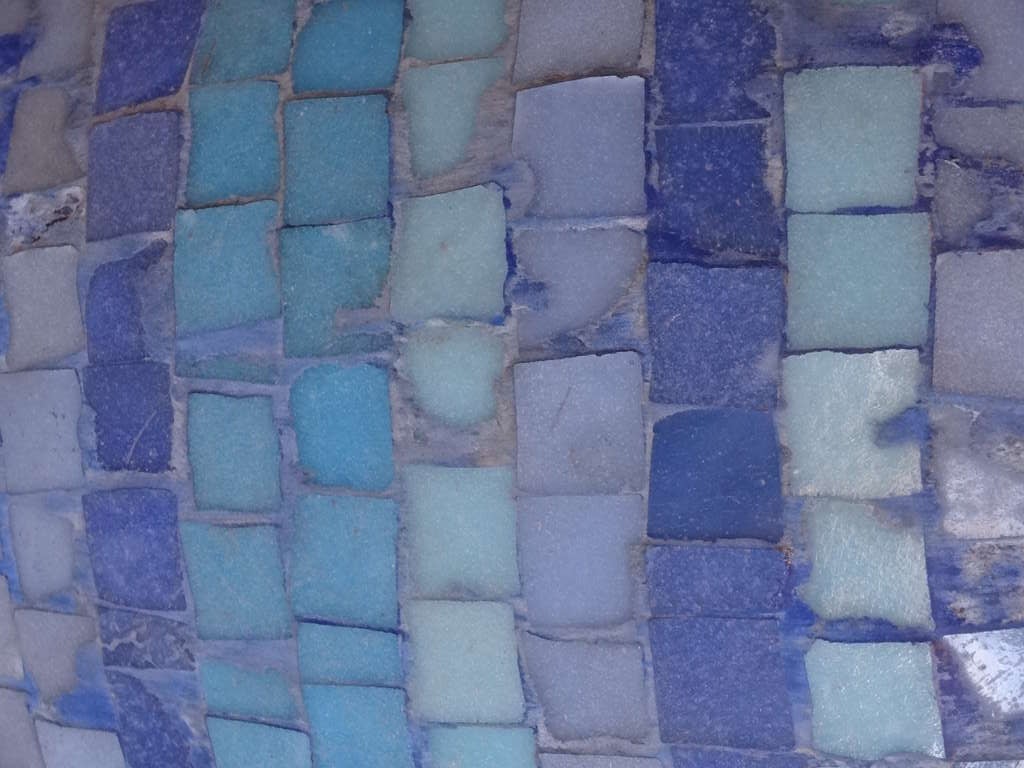 Oak Monumental 1950's Italian Tile Lamp