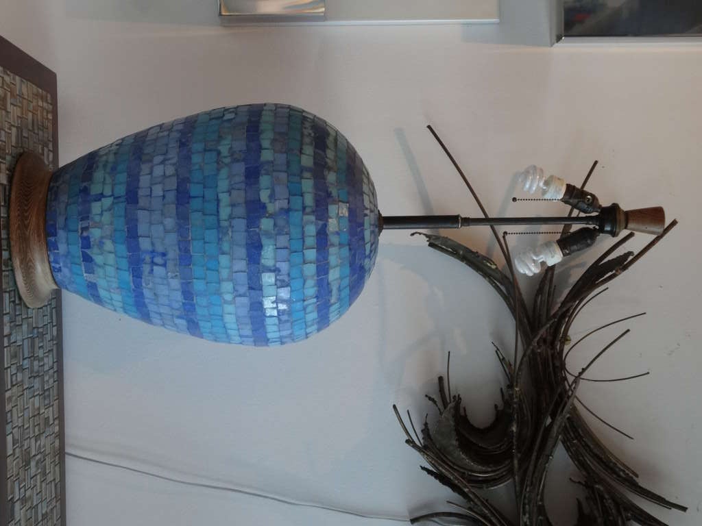 American Monumental 1950's Italian Tile Lamp
