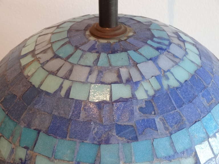 Mid-20th Century Monumental 1950's Italian Tile Lamp