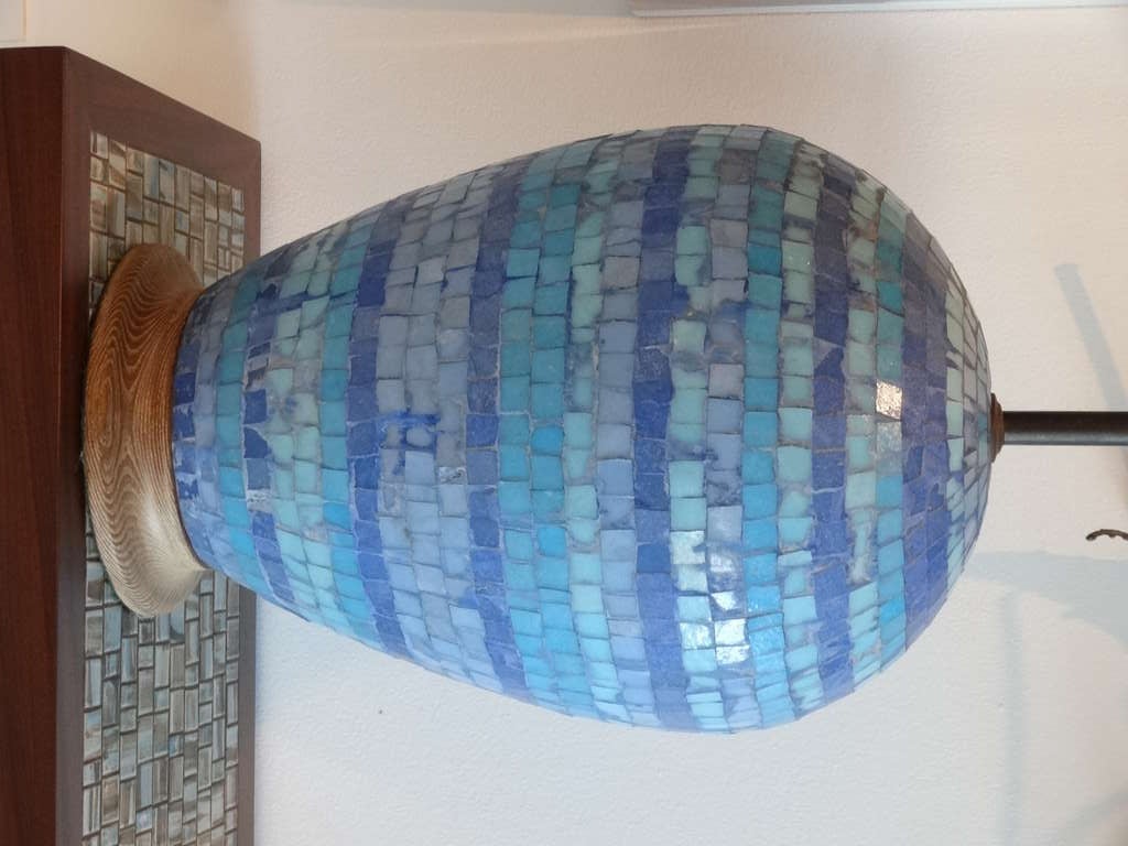 Monumental 1950's Italian Tile Lamp In Excellent Condition In Miami, FL