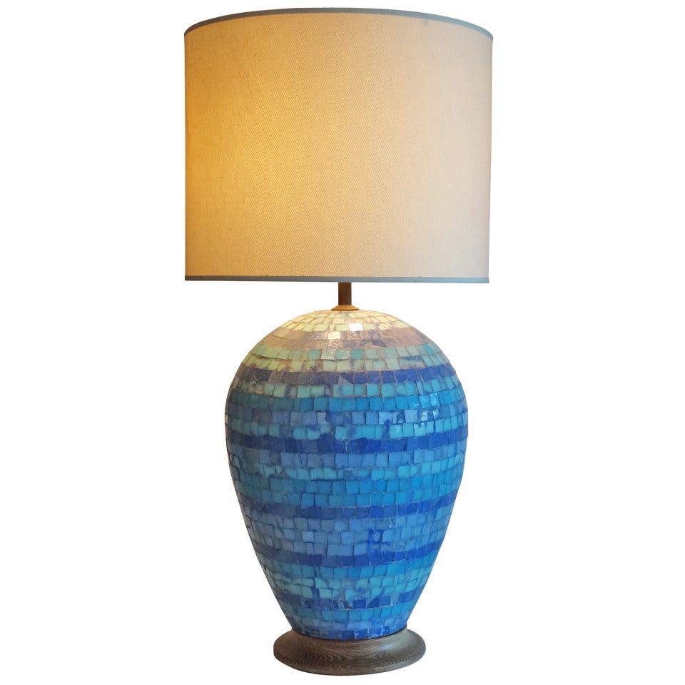 Monumental 1950's Italian Tile Lamp