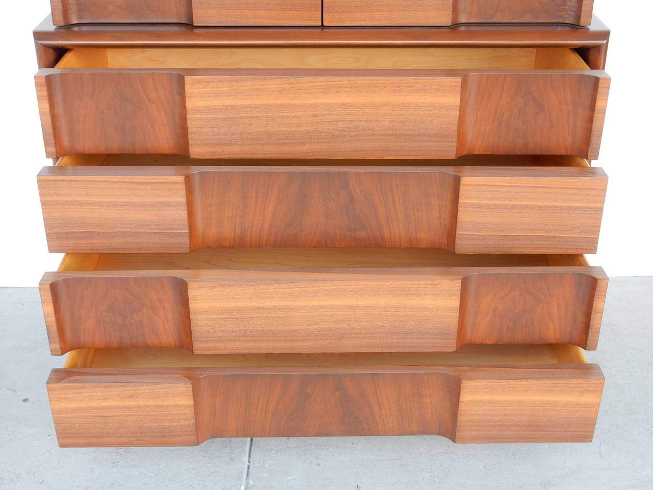 Geometric Walnut Highboy by Edmond Spence 2