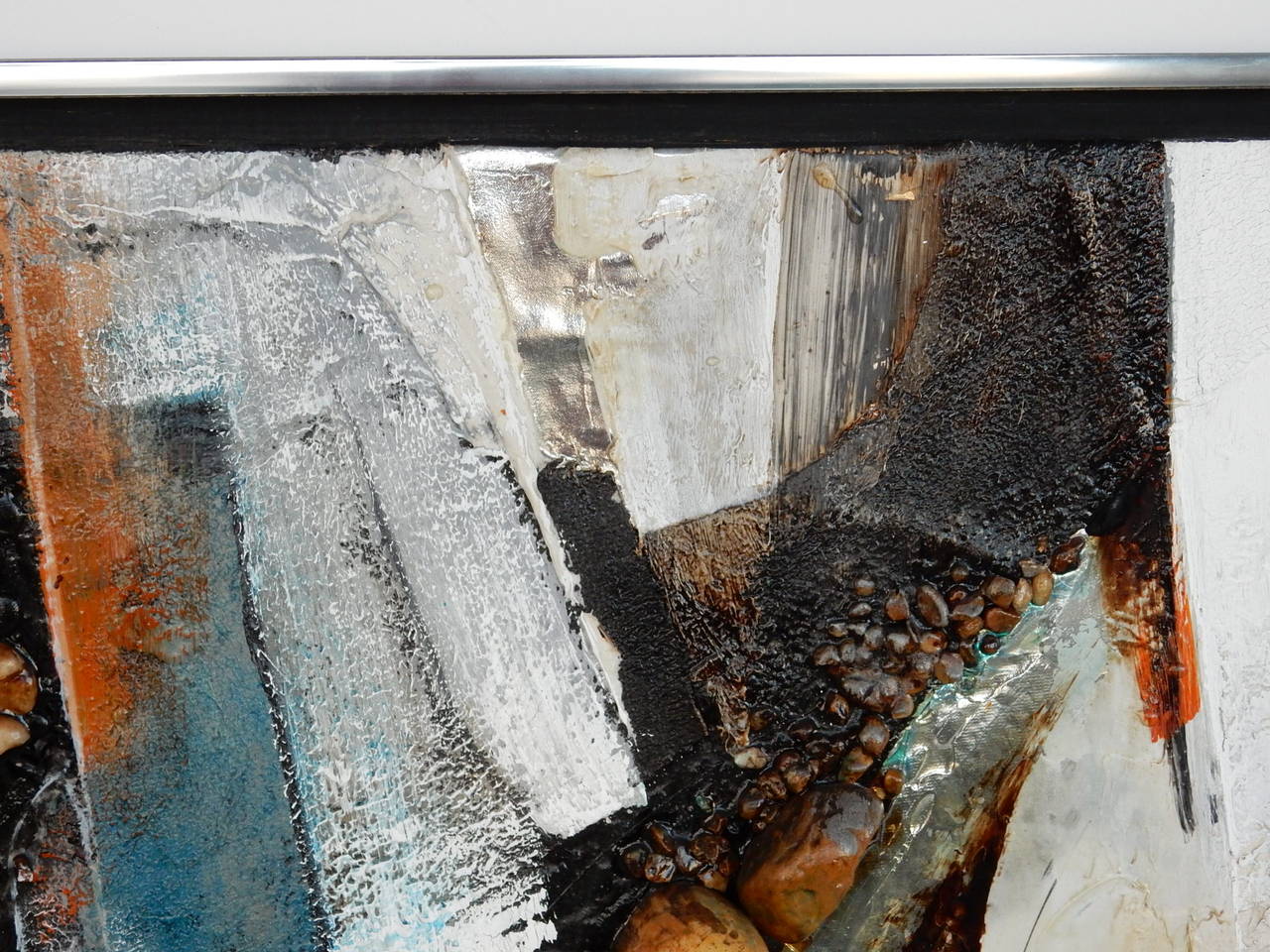 Late 20th Century Large Abstract Collage Painting, 1970s