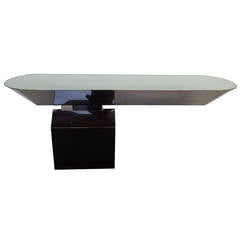 Stainless Steel and Marble Illuminated Console by Brueton