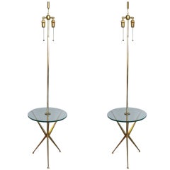 Retro Pair of  Sputnik  Brass Floor Lamps