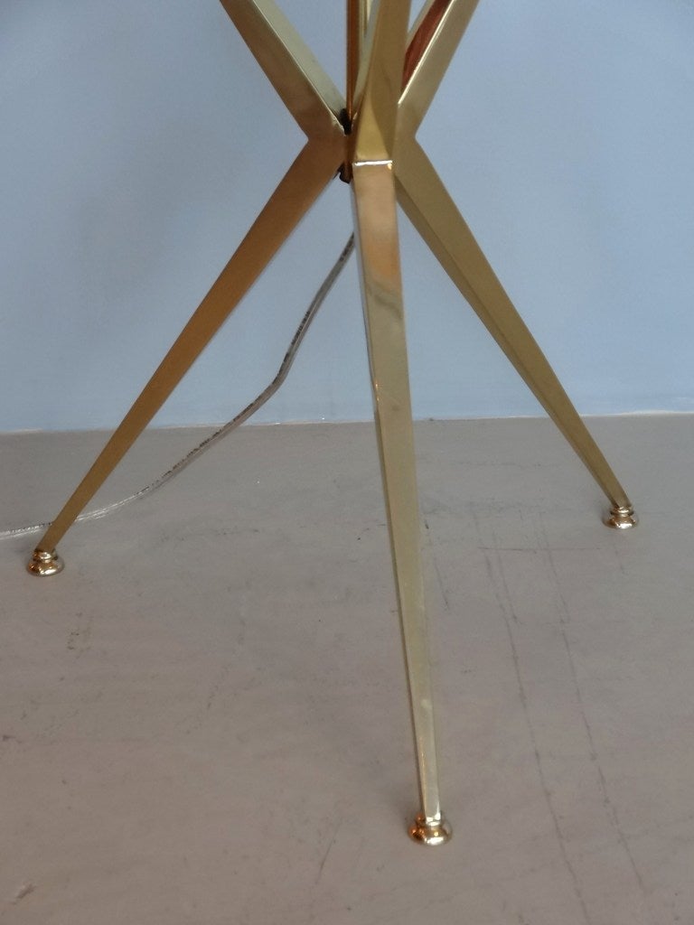 Pair of  Sputnik  Brass Floor Lamps In Excellent Condition In Miami, FL