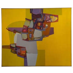 Large Abstract Oil Painting, 1960s