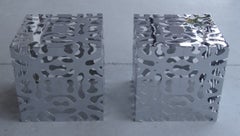 Pair of Chrome Cube Tables