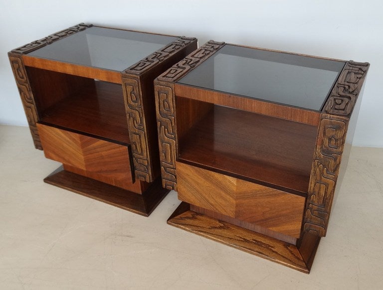 Mid-20th Century Pair of Brutalist Side Tables