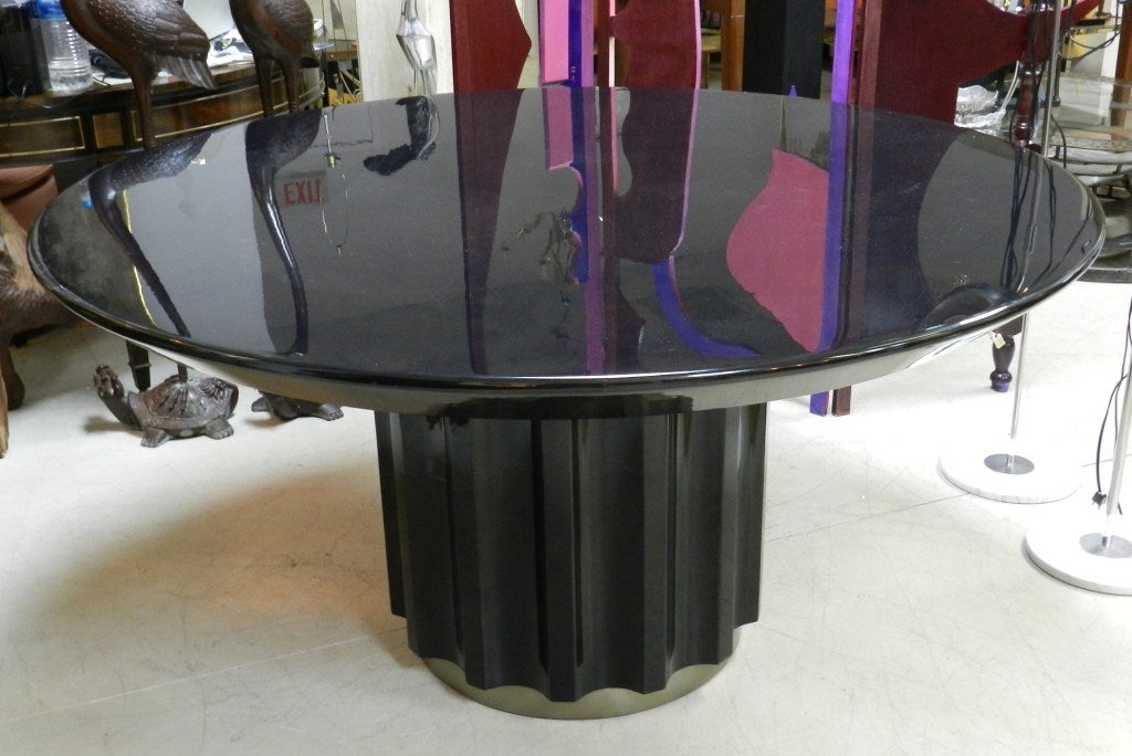 Karl Springer Round Goat Skin Dining Table