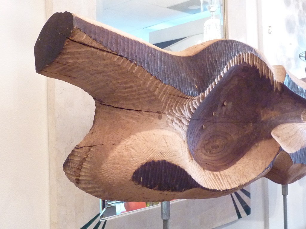American Mid Century Wood Sculpture