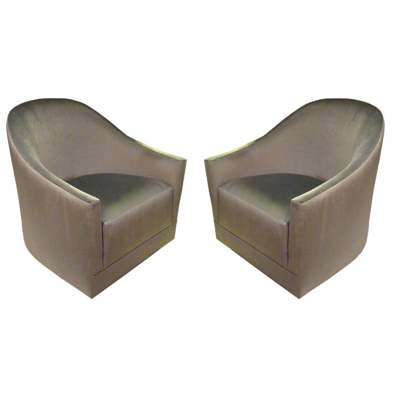 Pair Harvey Probber Swivel Chairs at 1stDibs