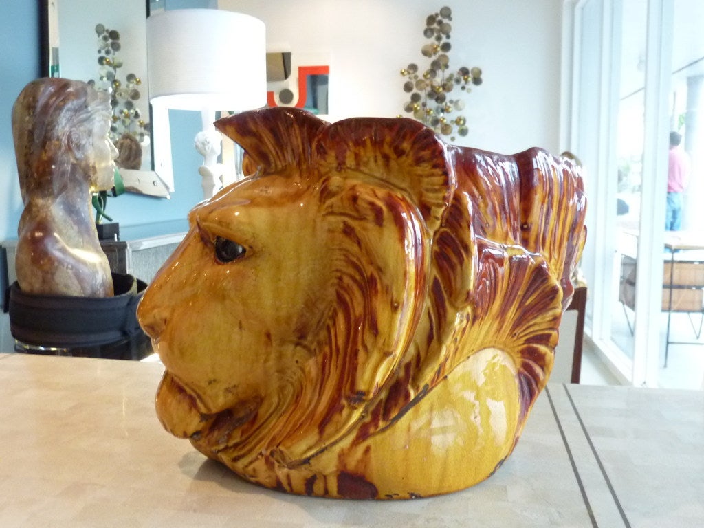 Late 20th Century Large Lion Jardiniere by Anthony Redmile