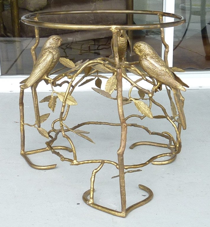 Bronze Coffee Table with Birds