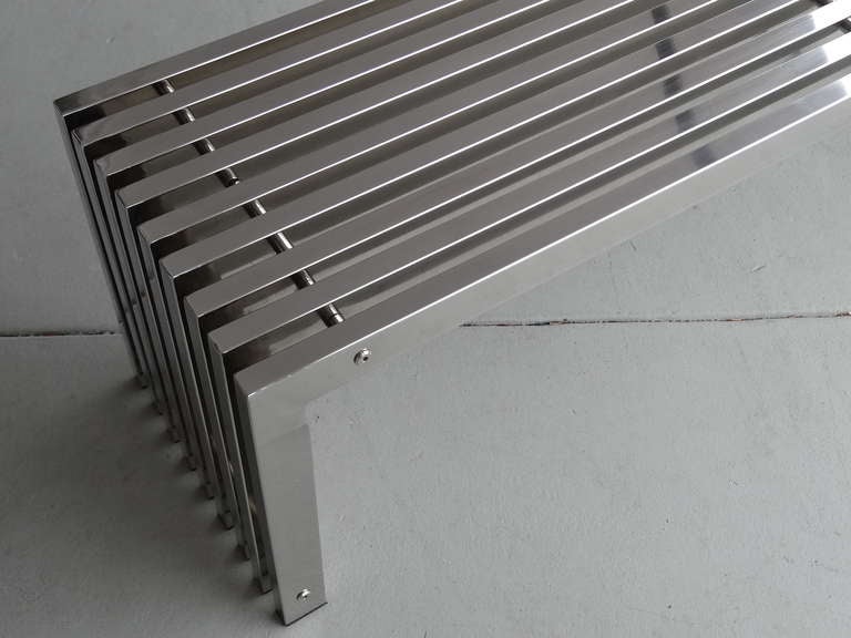  Stainless Steel Bench, 1970s 1