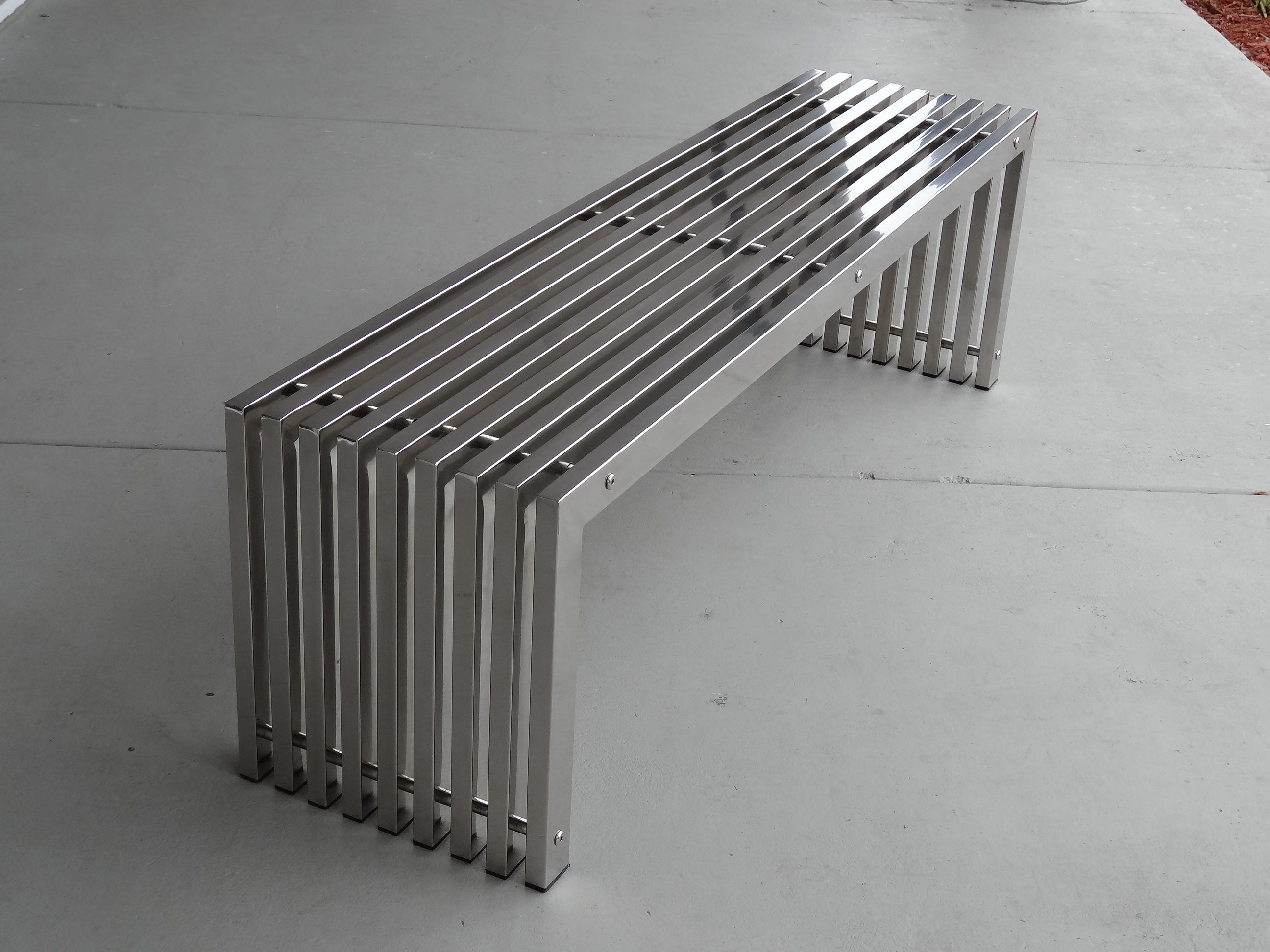  Stainless Steel Bench, 1970s