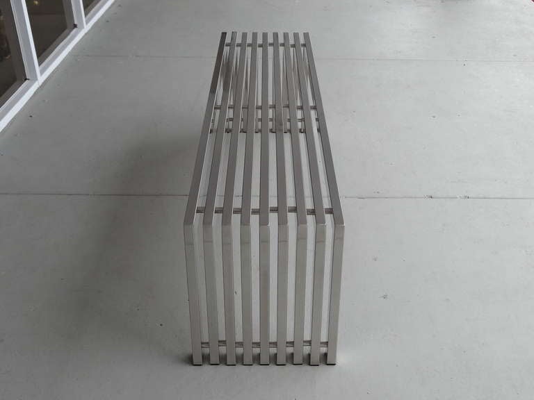  Stainless Steel Bench, 1970s 3