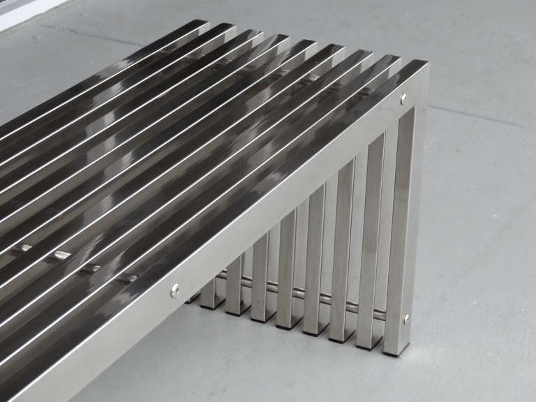  Stainless Steel Bench, 1970s 5