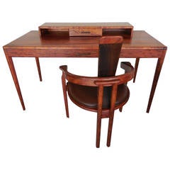 Bubinga Wood Desk and Chair by Alan Rosen