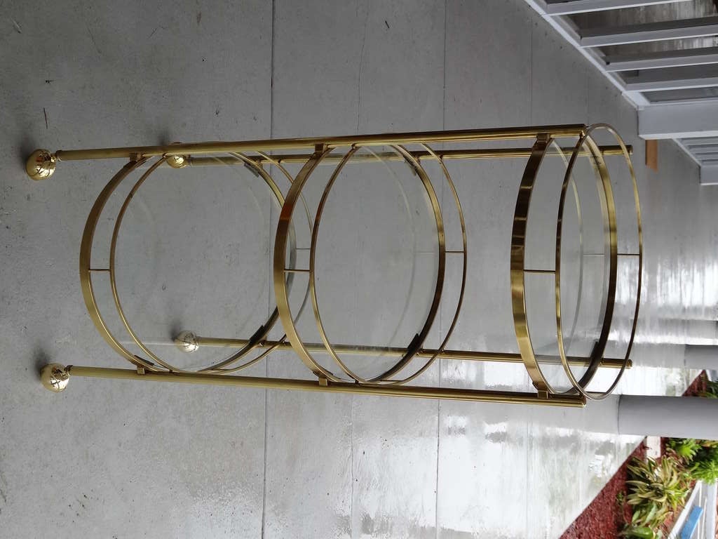 Brass Bar Cart by Maxwell-Phillip In Excellent Condition In Miami, FL