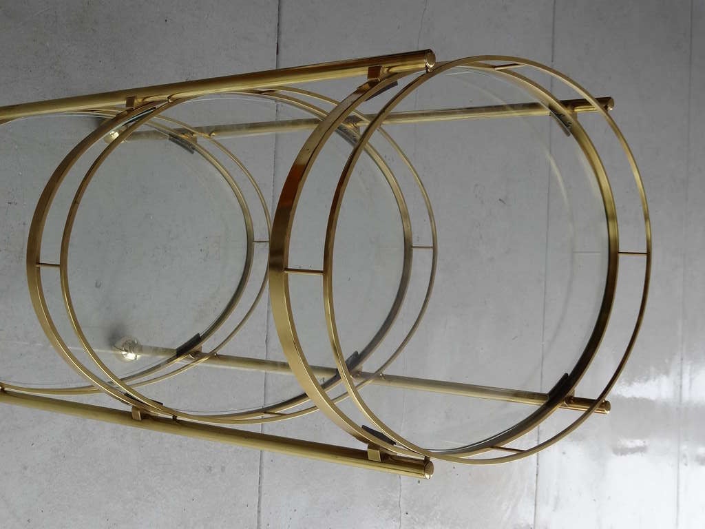 Mid-20th Century Brass Bar Cart by Maxwell-Phillip