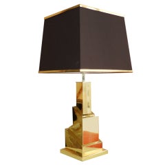 Romeo Rega Brass Cubist Lamp