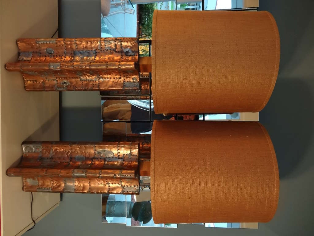 Massive Pair of Brutalist Studio Lamps
