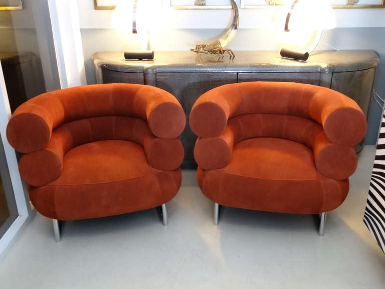 Pair of Signed Eileen Gray Bibendum Chairs 3